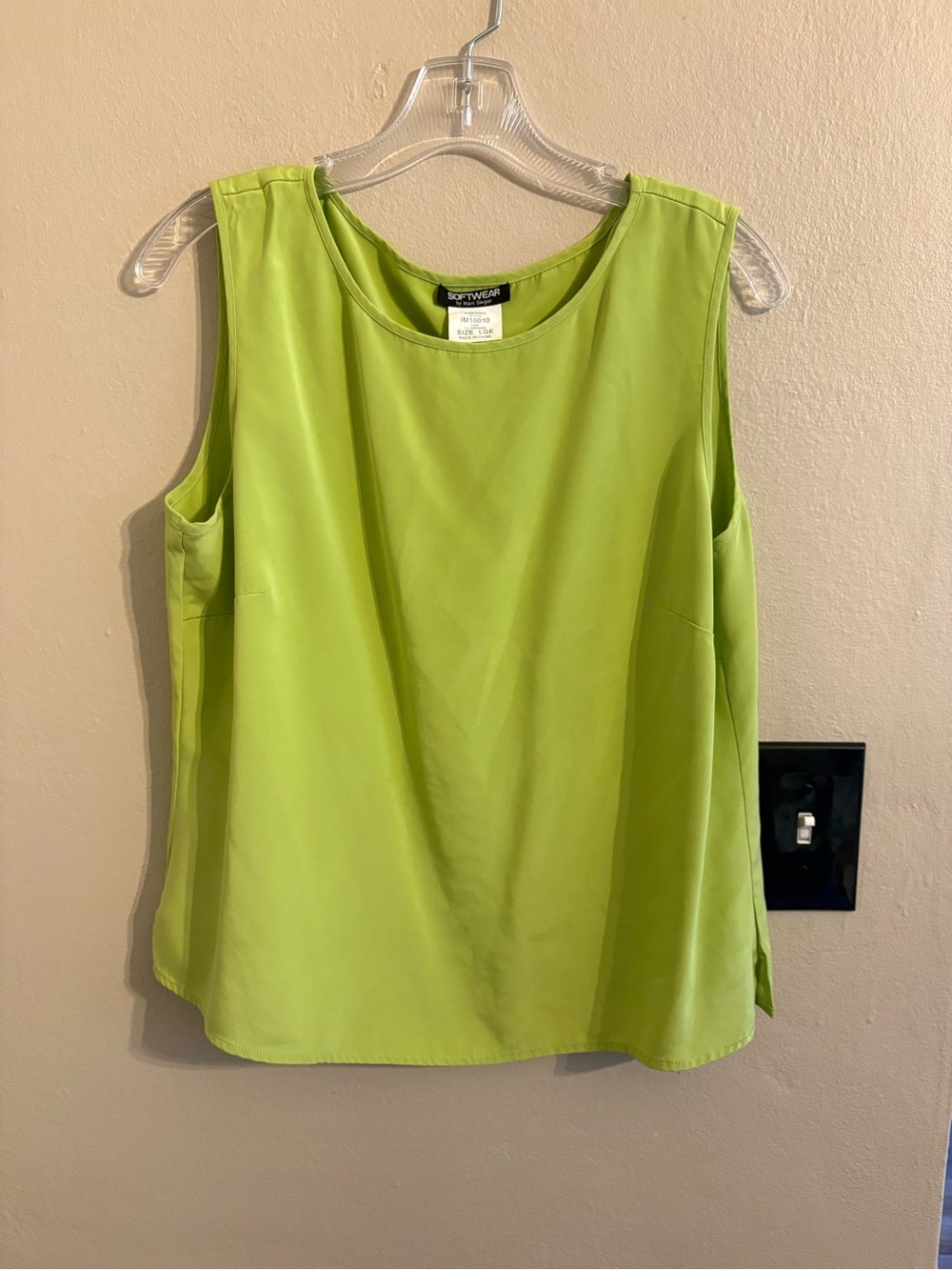 Lime Green Silk Sleeveless Women's Top